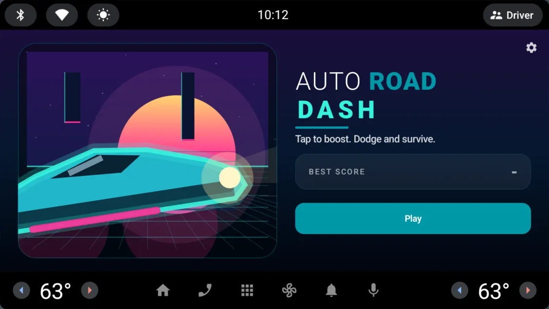 Auto Road Dash on an in-car display