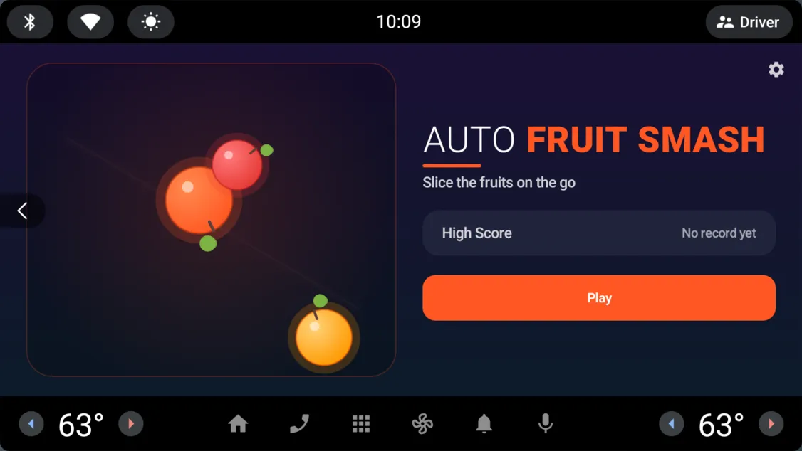Auto Fruit Smash on an in-car display