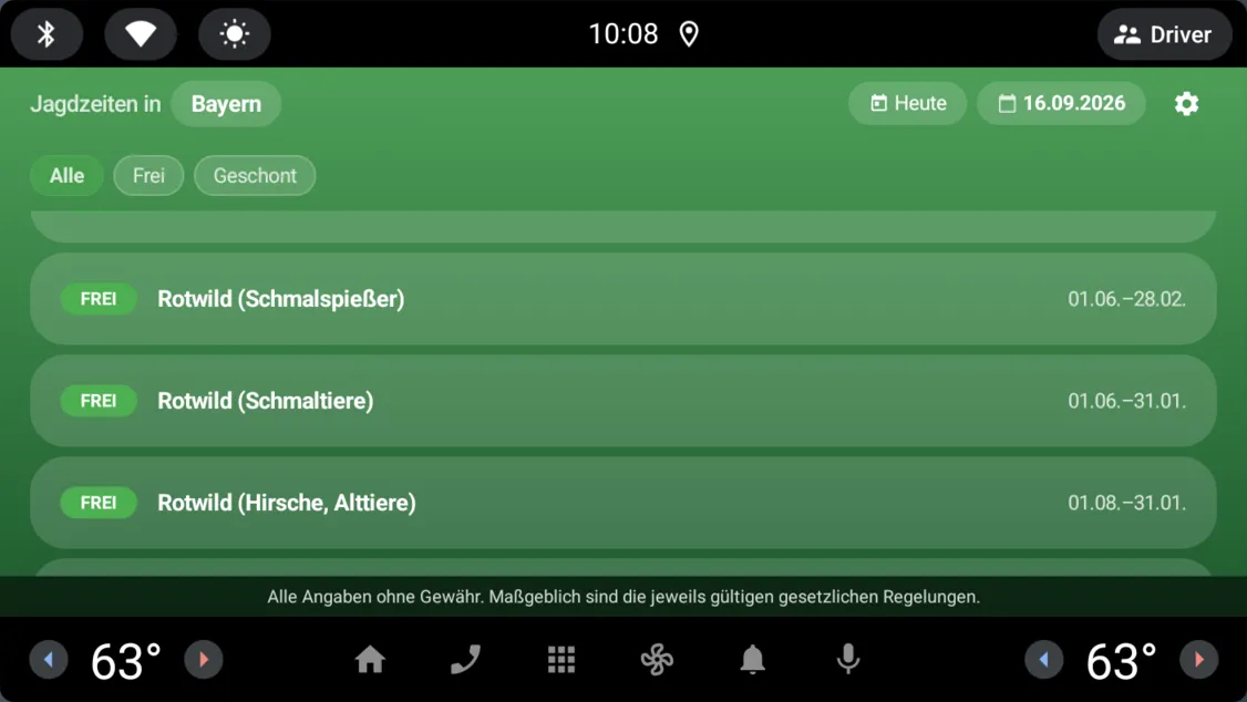 Auto Jagdzeiten - Works Without Signal