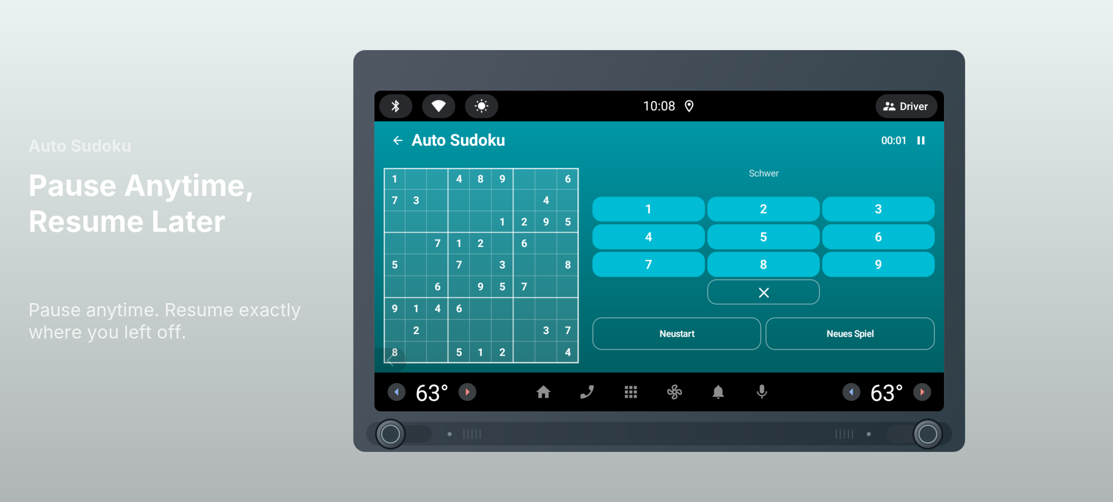 Auto Sudoku - Pause Anytime, Resume Later